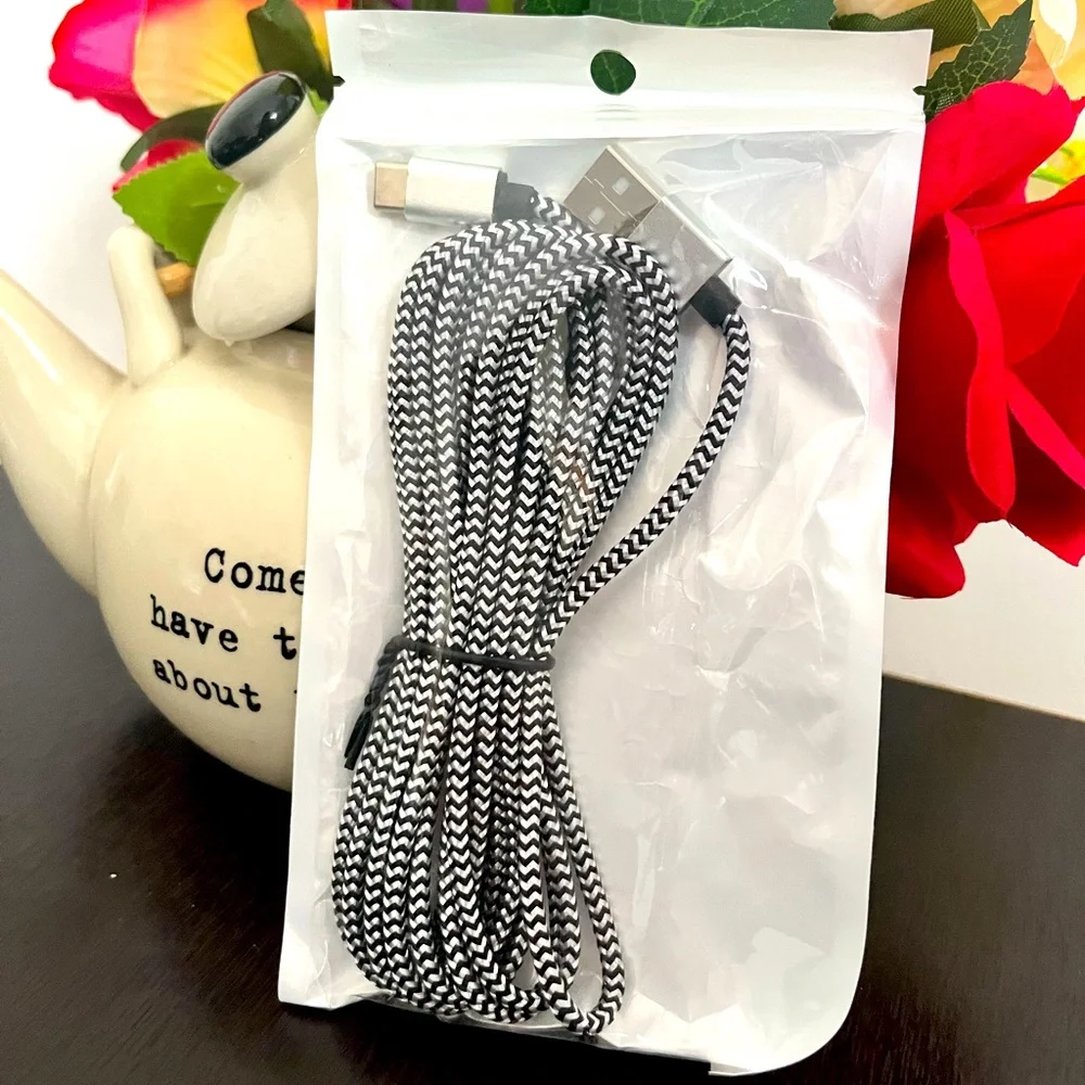 NWT Silver Braided Nylon USB C Cable